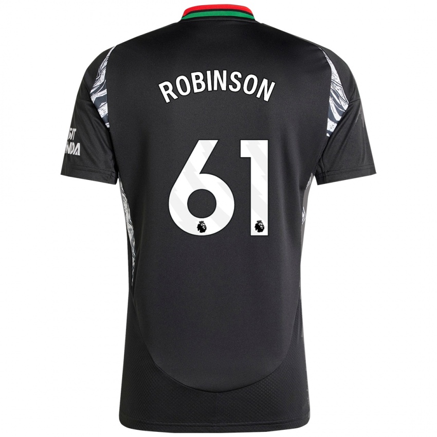 Bambino Maglia Josh Robinson #61 Nero Kit Gara Away 2024/25 Maglietta