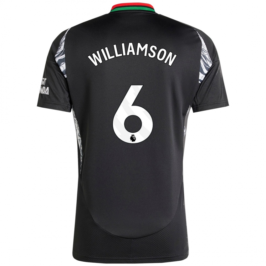 Bambino Maglia Leah Williamson #6 Nero Kit Gara Away 2024/25 Maglietta