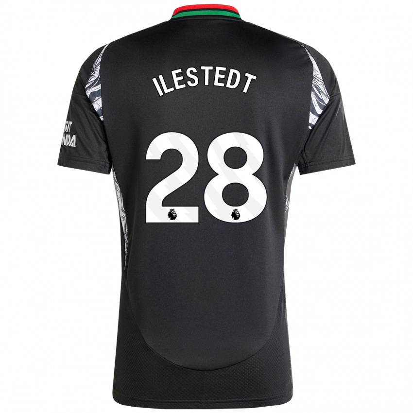 Bambino Maglia Amanda Ilestedt #28 Nero Kit Gara Away 2024/25 Maglietta