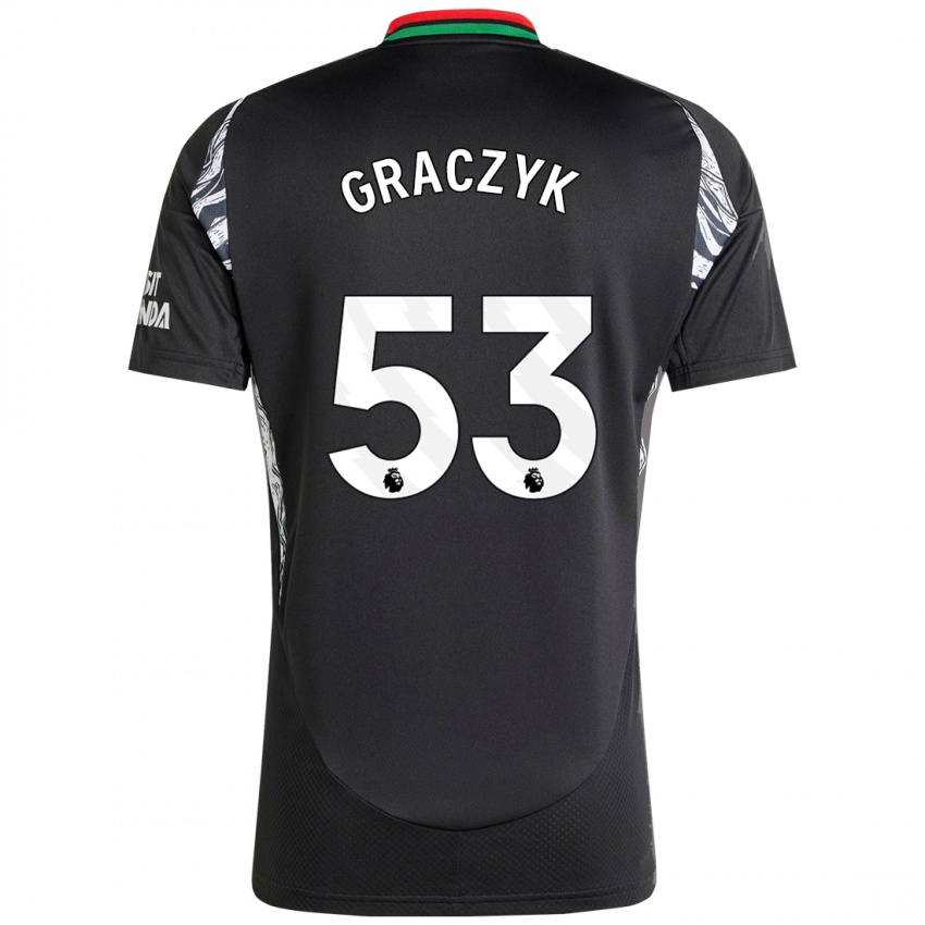 Bambino Maglia Hubert Graczyk #53 Nero Kit Gara Away 2024/25 Maglietta