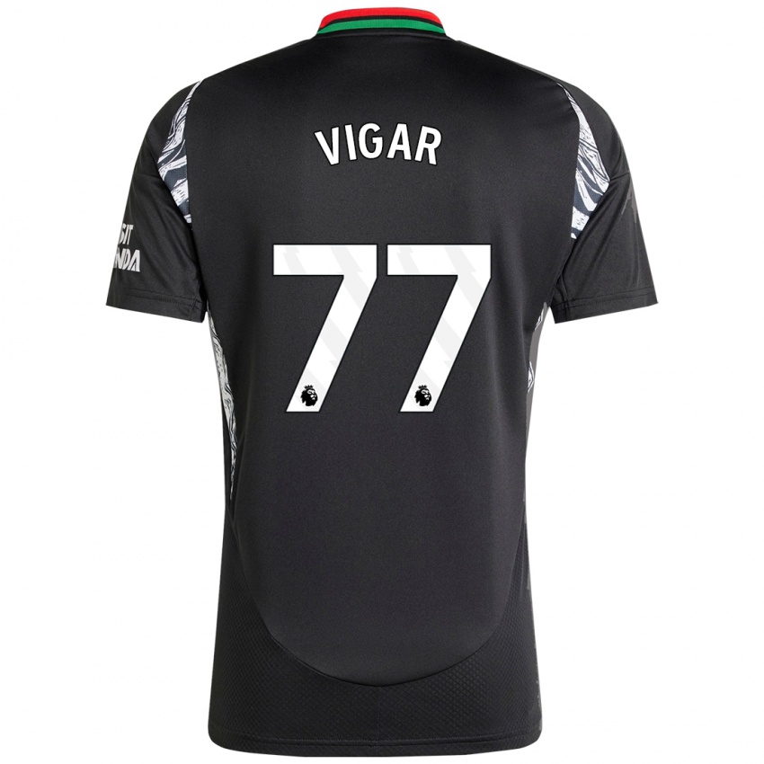 Bambino Maglia Billy Vigar #77 Nero Kit Gara Away 2024/25 Maglietta