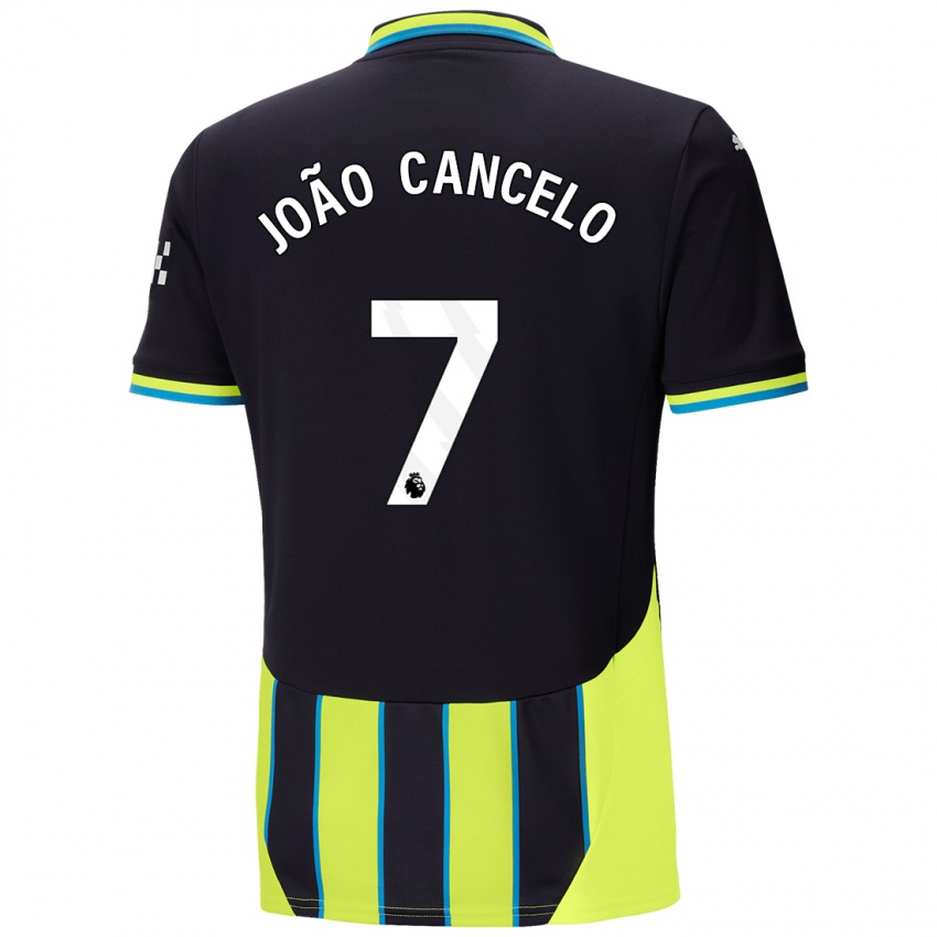 Bambino Maglia Joao Cancelo #7 Blu Giallo Kit Gara Away 2024/25 Maglietta