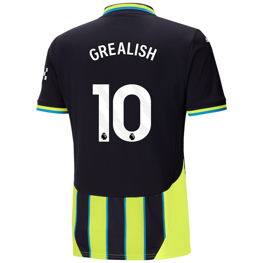 Bambino Maglia Jack Grealish #10 Blu Giallo Kit Gara Away 2024/25 Maglietta