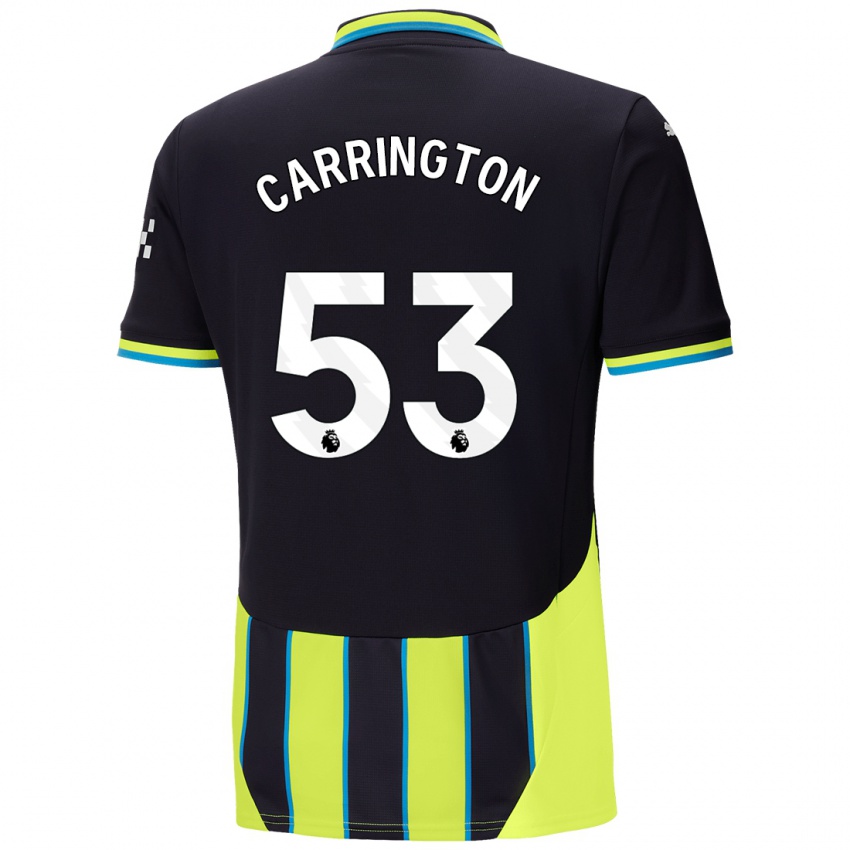 Bambino Maglia Ezra Carrington #53 Blu Giallo Kit Gara Away 2024/25 Maglietta