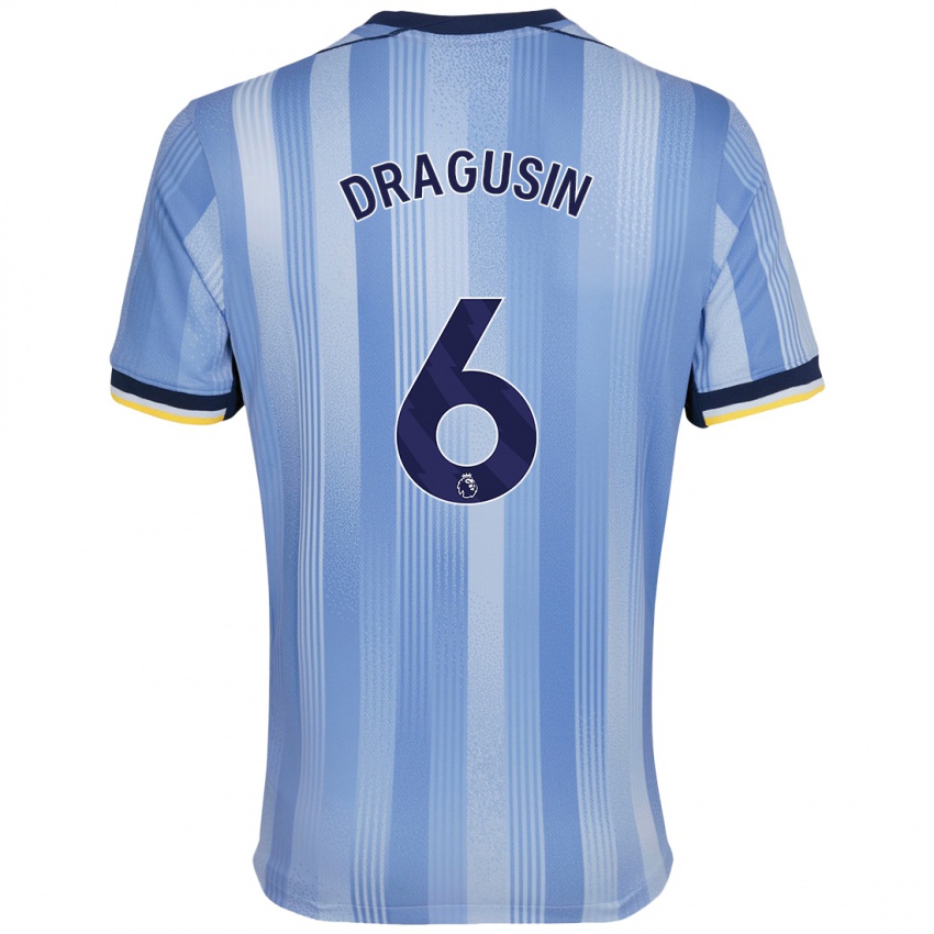 Bambino Maglia Radu Drăgușin #6 Azzurro Chiaro Kit Gara Away 2024/25 Maglietta