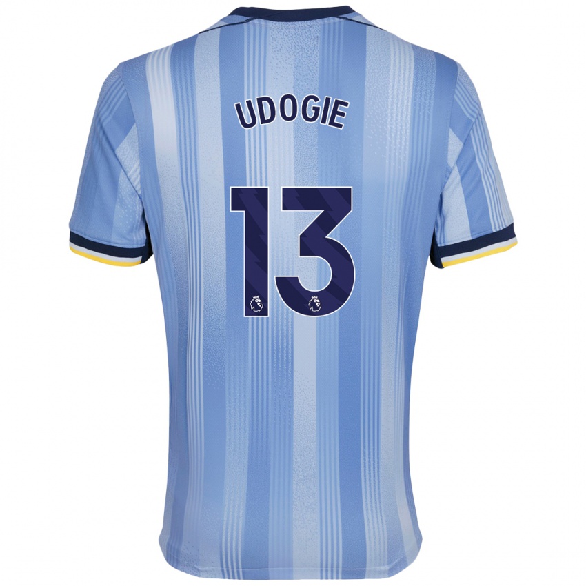 Bambino Maglia Destiny Udogie #13 Azzurro Chiaro Kit Gara Away 2024/25 Maglietta