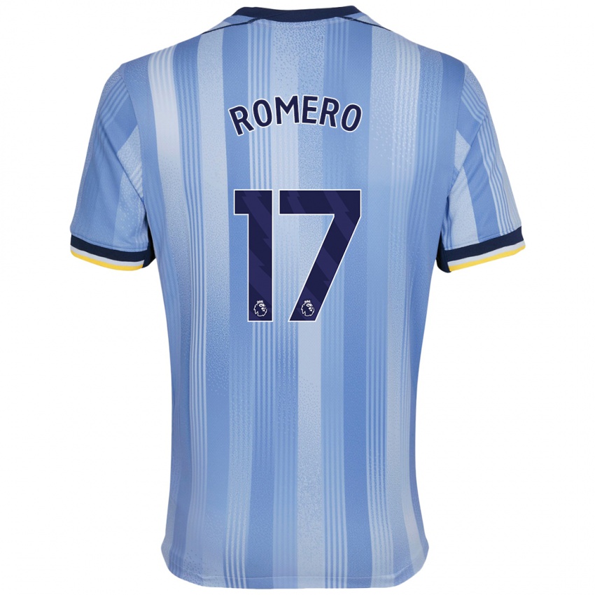 Bambino Maglia Cristian Romero #17 Azzurro Chiaro Kit Gara Away 2024/25 Maglietta