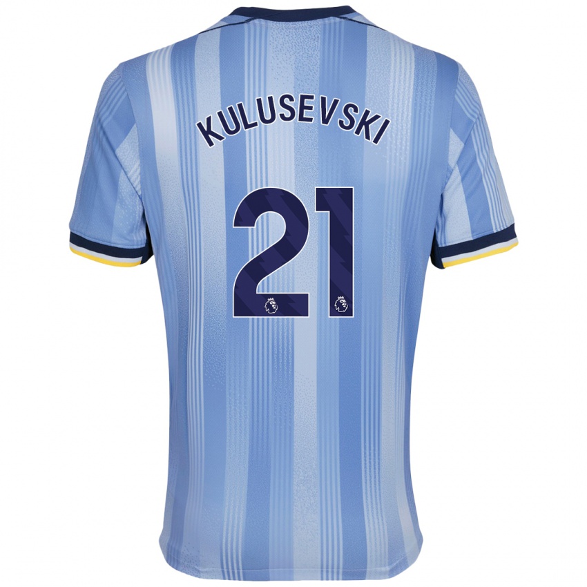 Bambino Maglia Dejan Kulusevski #21 Azzurro Chiaro Kit Gara Away 2024/25 Maglietta