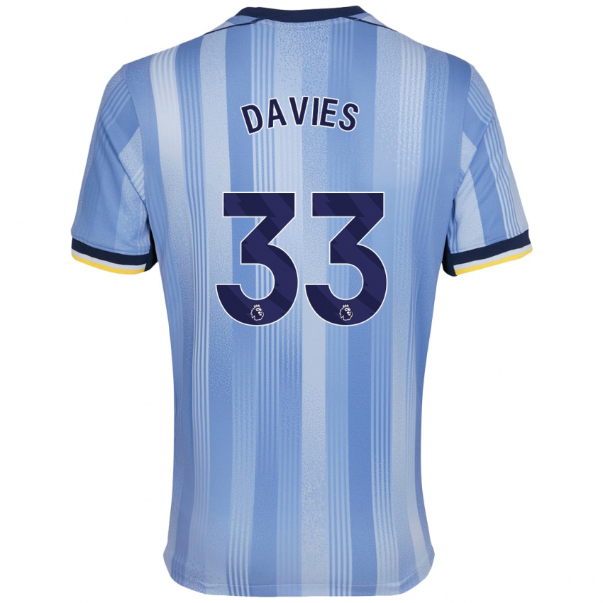 Bambino Maglia Ben Davies #33 Azzurro Chiaro Kit Gara Away 2024/25 Maglietta