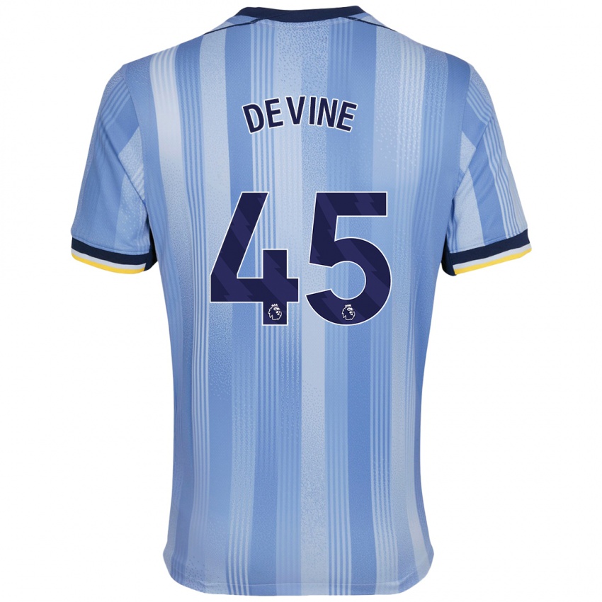 Bambino Maglia Alfie Devine #45 Azzurro Chiaro Kit Gara Away 2024/25 Maglietta