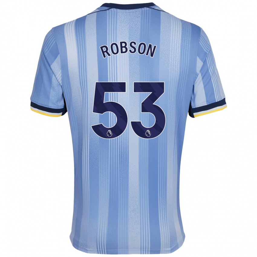 Bambino Maglia Max Robson #53 Azzurro Chiaro Kit Gara Away 2024/25 Maglietta