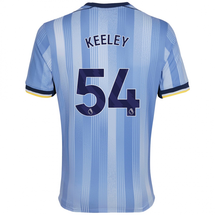 Bambino Maglia Josh Keeley #54 Azzurro Chiaro Kit Gara Away 2024/25 Maglietta