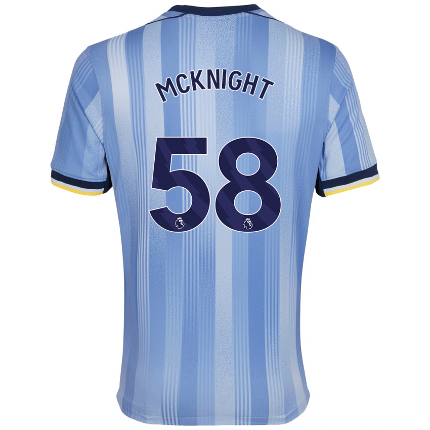 Bambino Maglia Maxwell Mcknight #58 Azzurro Chiaro Kit Gara Away 2024/25 Maglietta