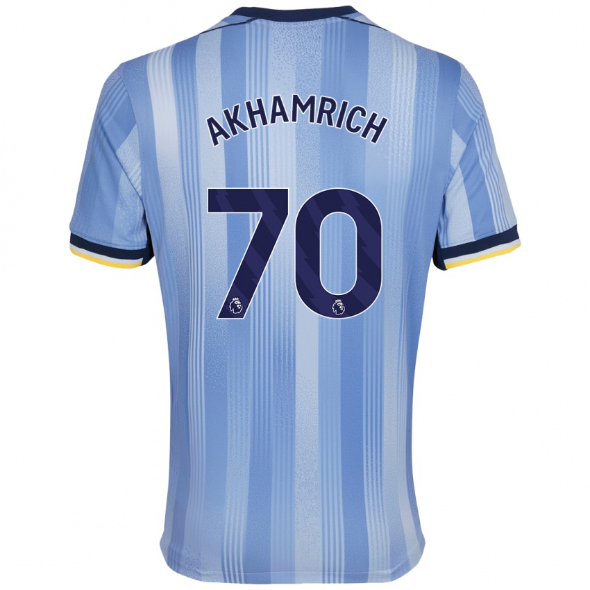 Bambino Maglia Yusuf Akhamrich #70 Azzurro Chiaro Kit Gara Away 2024/25 Maglietta