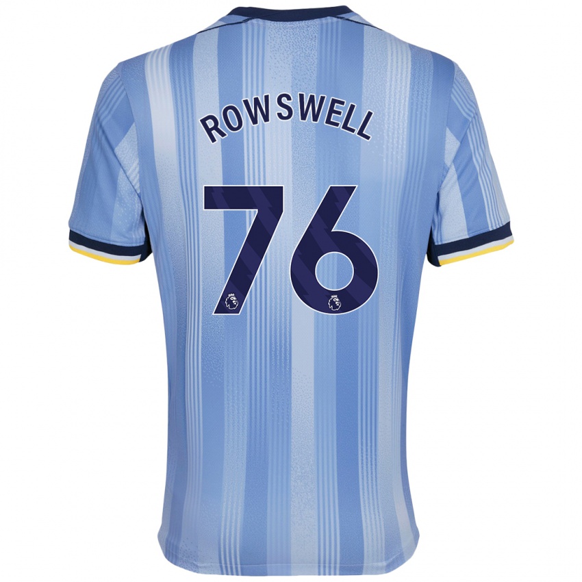 Bambino Maglia James Rowswell #76 Azzurro Chiaro Kit Gara Away 2024/25 Maglietta