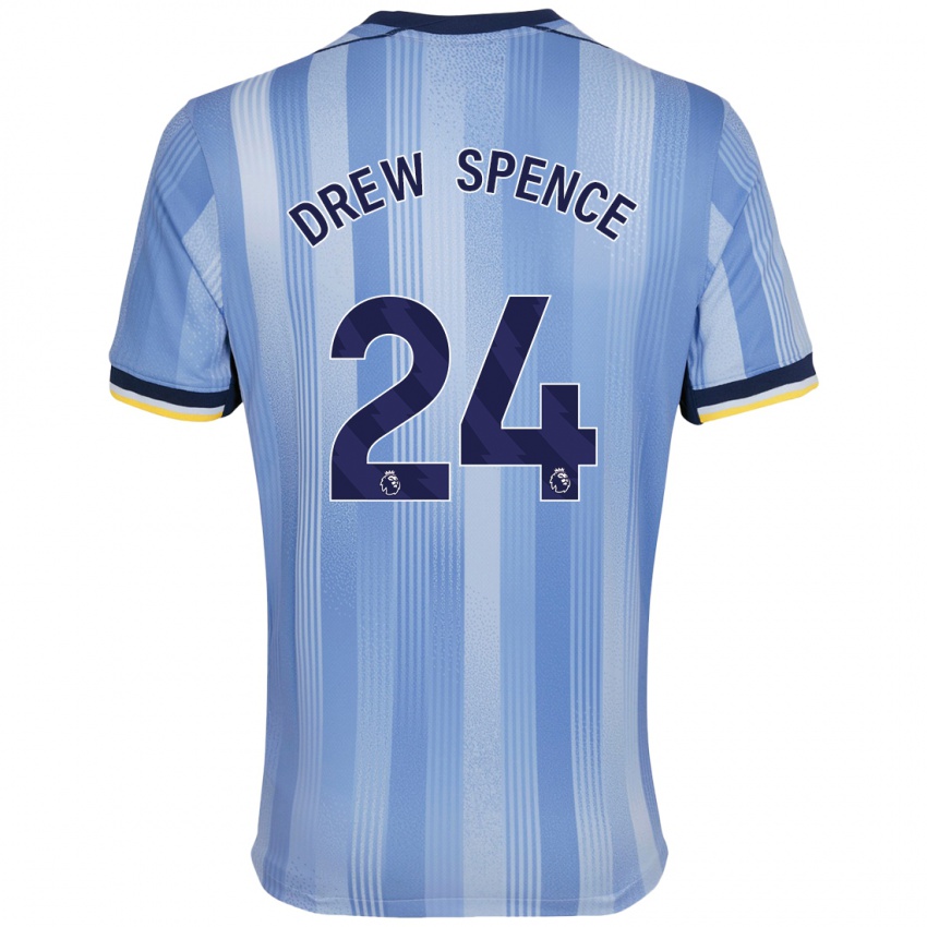 Bambino Maglia Drew Spence #24 Azzurro Chiaro Kit Gara Away 2024/25 Maglietta