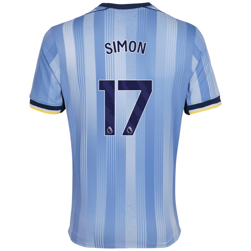 Bambino Maglia Kyah Simon #17 Azzurro Chiaro Kit Gara Away 2024/25 Maglietta