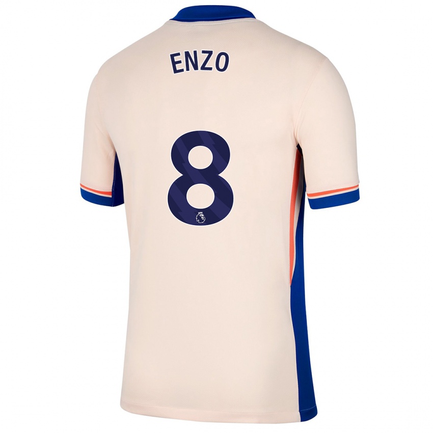 Bambino Maglia Enzo Fernández #8 Beige Chiaro Kit Gara Away 2024/25 Maglietta