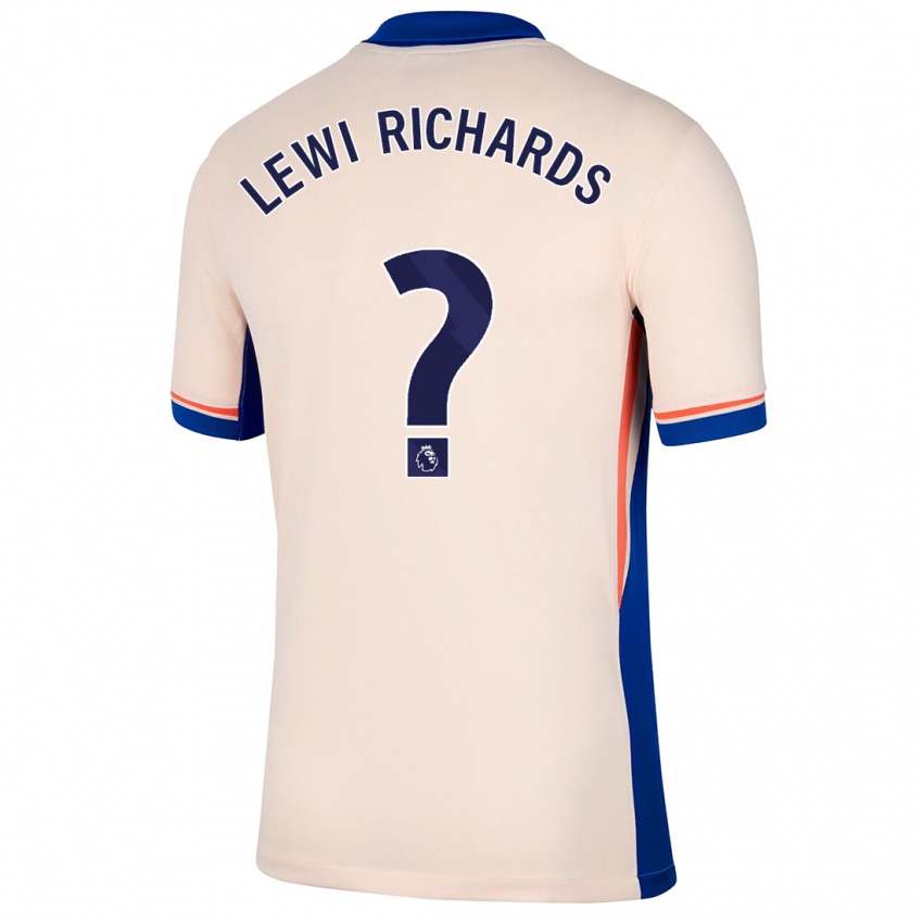 Bambino Maglia Lewi Richards #0 Beige Chiaro Kit Gara Away 2024/25 Maglietta