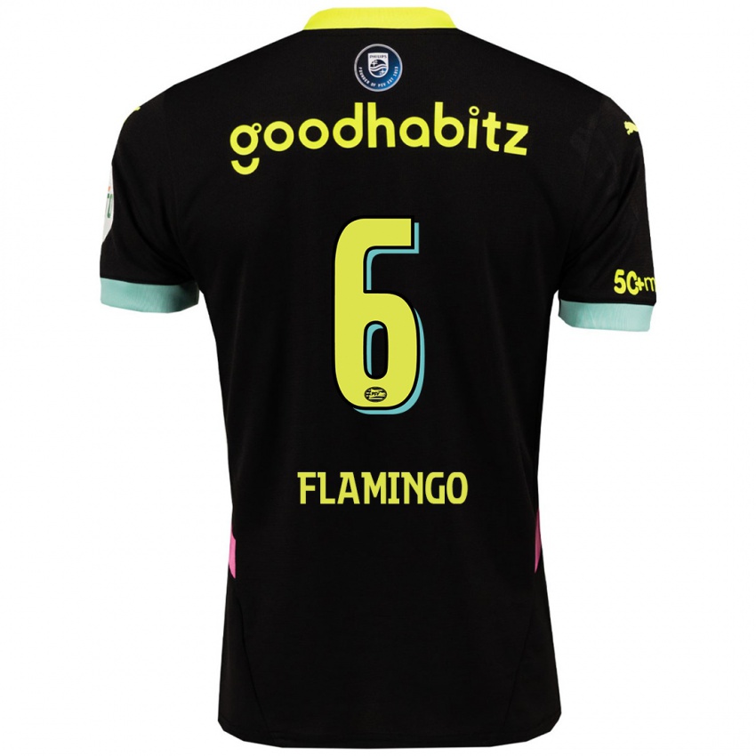 Bambino Maglia Ryan Flamingo #6 Nero Giallo Kit Gara Away 2024/25 Maglietta