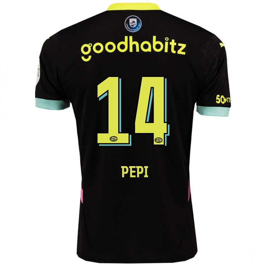 Bambino Maglia Ricardo Pepi #14 Nero Giallo Kit Gara Away 2024/25 Maglietta