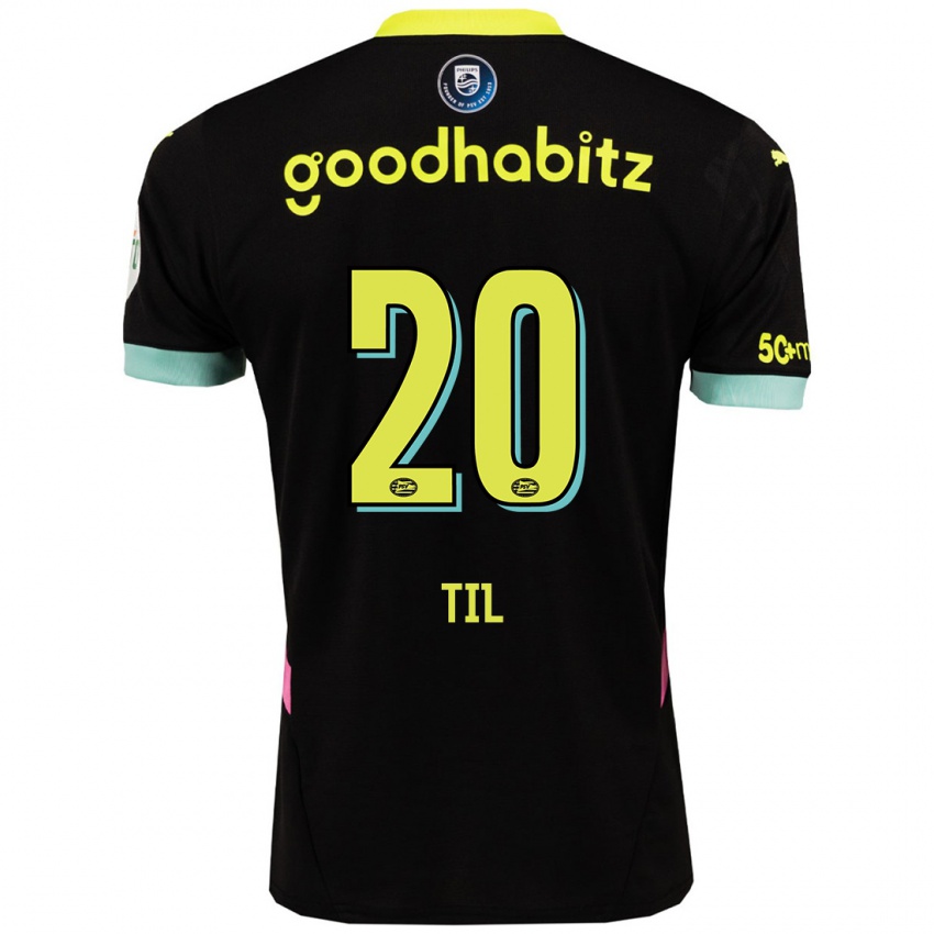 Bambino Maglia Guus Til #20 Nero Giallo Kit Gara Away 2024/25 Maglietta