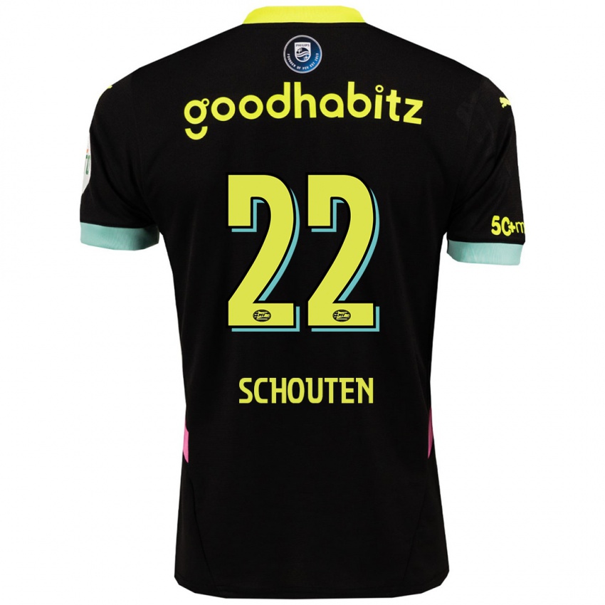 Bambino Maglia Jerdy Schouten #22 Nero Giallo Kit Gara Away 2024/25 Maglietta