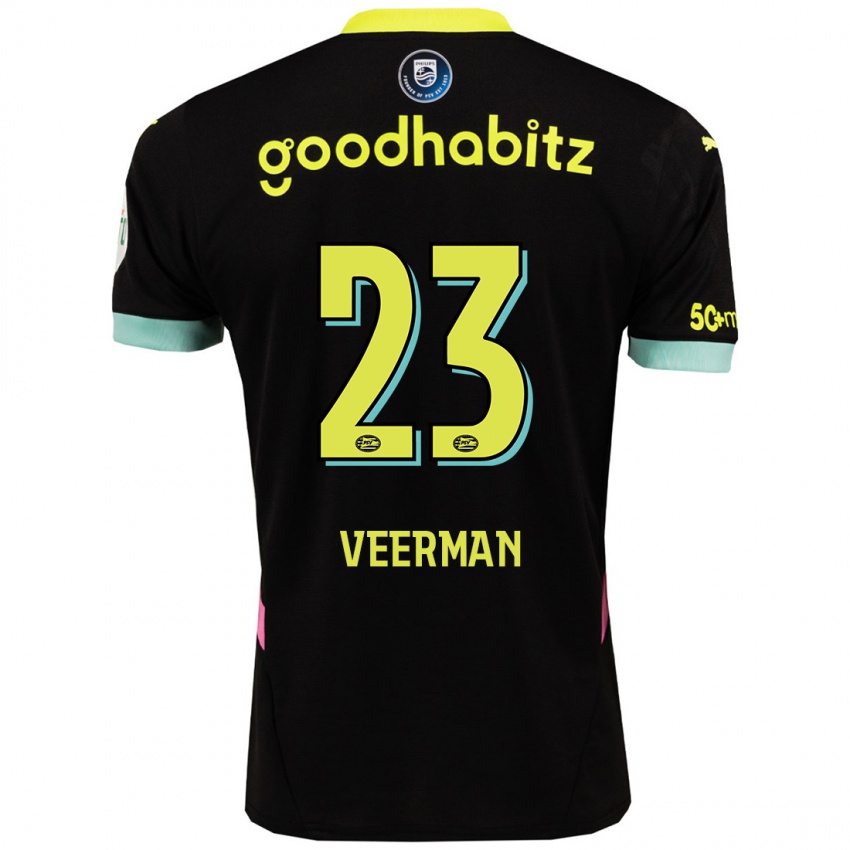 Bambino Maglia Joey Veerman #23 Nero Giallo Kit Gara Away 2024/25 Maglietta