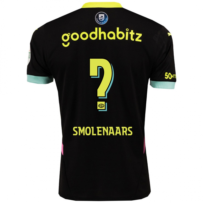 Bambino Maglia Tijn Smolenaars #0 Nero Giallo Kit Gara Away 2024/25 Maglietta