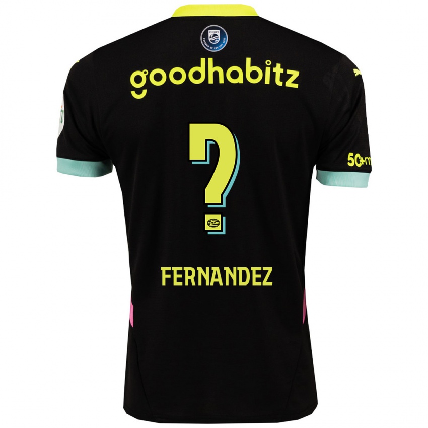 Bambino Maglia Noah Fernandez #0 Nero Giallo Kit Gara Away 2024/25 Maglietta