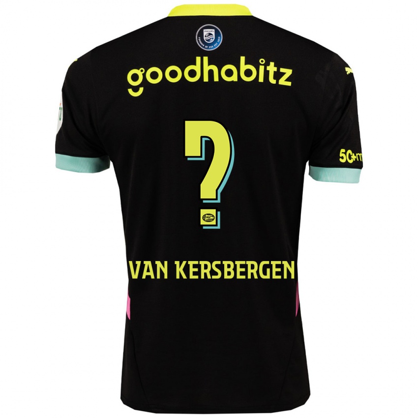 Bambino Maglia Sander Van Kersbergen #0 Nero Giallo Kit Gara Away 2024/25 Maglietta