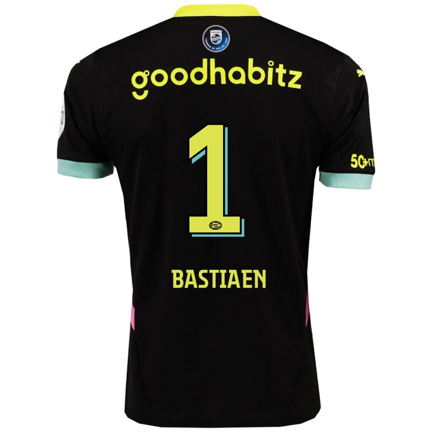 Bambino Maglia Femke Bastiaen #1 Nero Giallo Kit Gara Away 2024/25 Maglietta