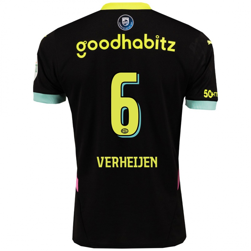 Bambino Maglia Janneke Verheijen #6 Nero Giallo Kit Gara Away 2024/25 Maglietta