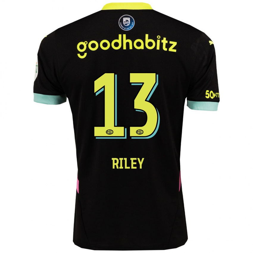 Bambino Maglia Indiah-Paige Riley #13 Nero Giallo Kit Gara Away 2024/25 Maglietta