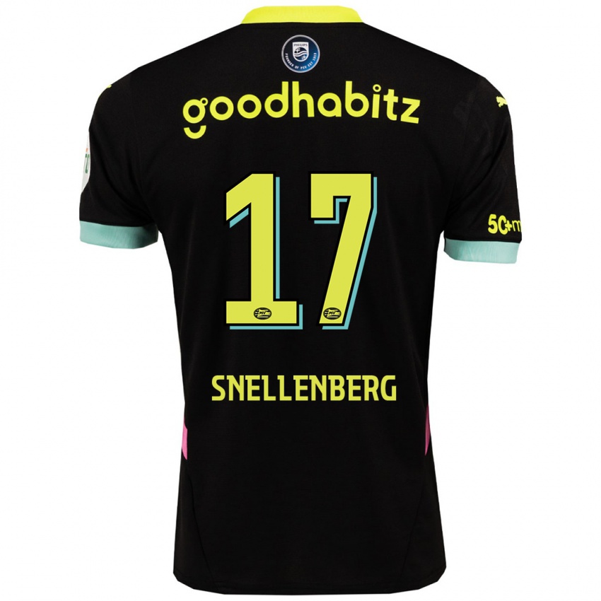 Bambino Maglia Maxime Snellenberg #17 Nero Giallo Kit Gara Away 2024/25 Maglietta