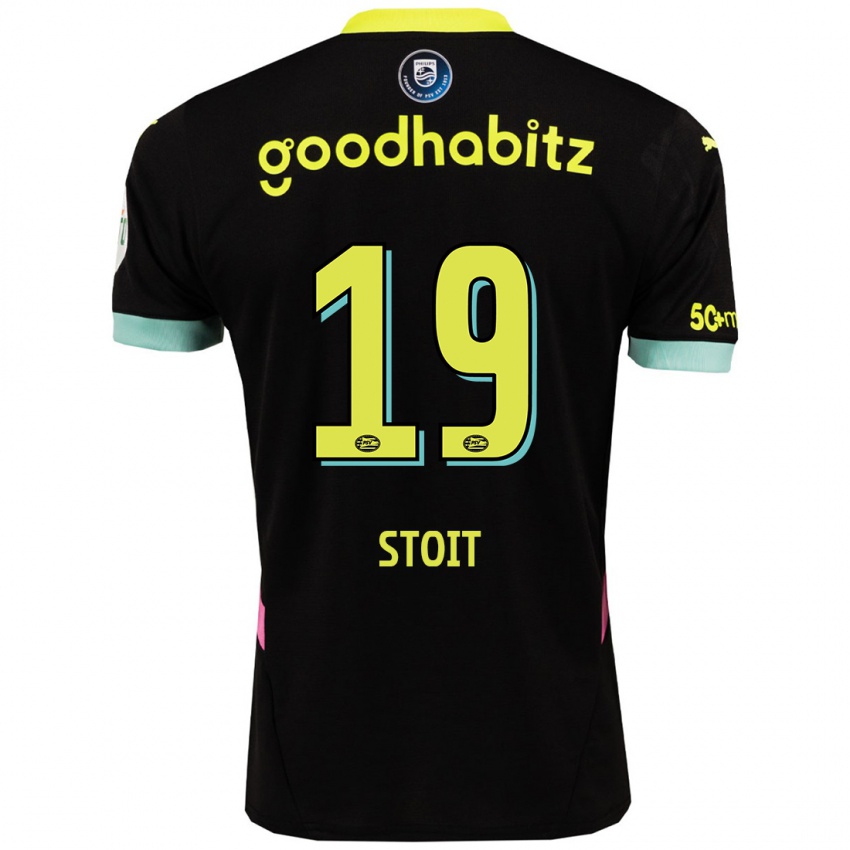 Bambino Maglia Fleur Stoit #19 Nero Giallo Kit Gara Away 2024/25 Maglietta