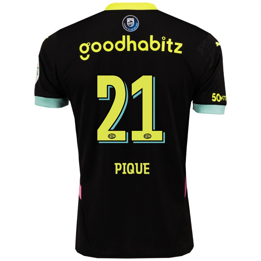 Bambino Maglia Naomi Piqué #21 Nero Giallo Kit Gara Away 2024/25 Maglietta