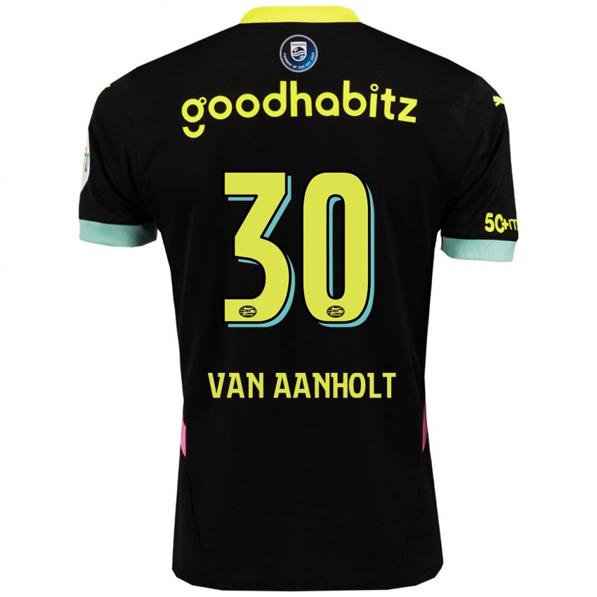 Bambino Maglia Patrick Van Aanholt #30 Nero Giallo Kit Gara Away 2024/25 Maglietta