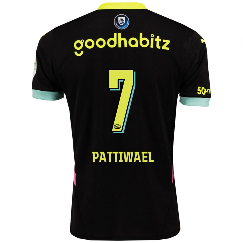 Bambino Maglia Naomi Pattiwael #7 Nero Giallo Kit Gara Away 2024/25 Maglietta