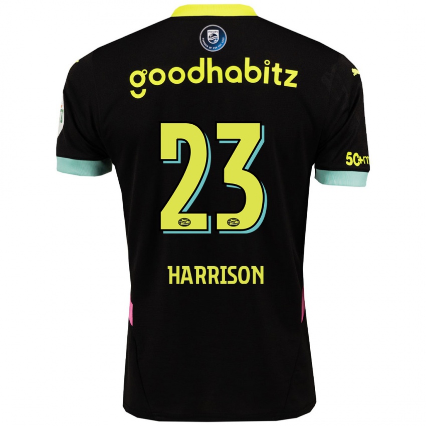 Bambino Maglia Amy Harrison #23 Nero Giallo Kit Gara Away 2024/25 Maglietta