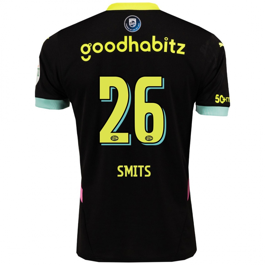 Bambino Maglia Eef Smits #26 Nero Giallo Kit Gara Away 2024/25 Maglietta