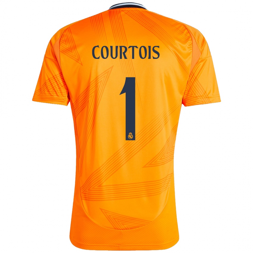 Bambino Maglia Thibaut Courtois #1 Arancione Kit Gara Away 2024/25 Maglietta