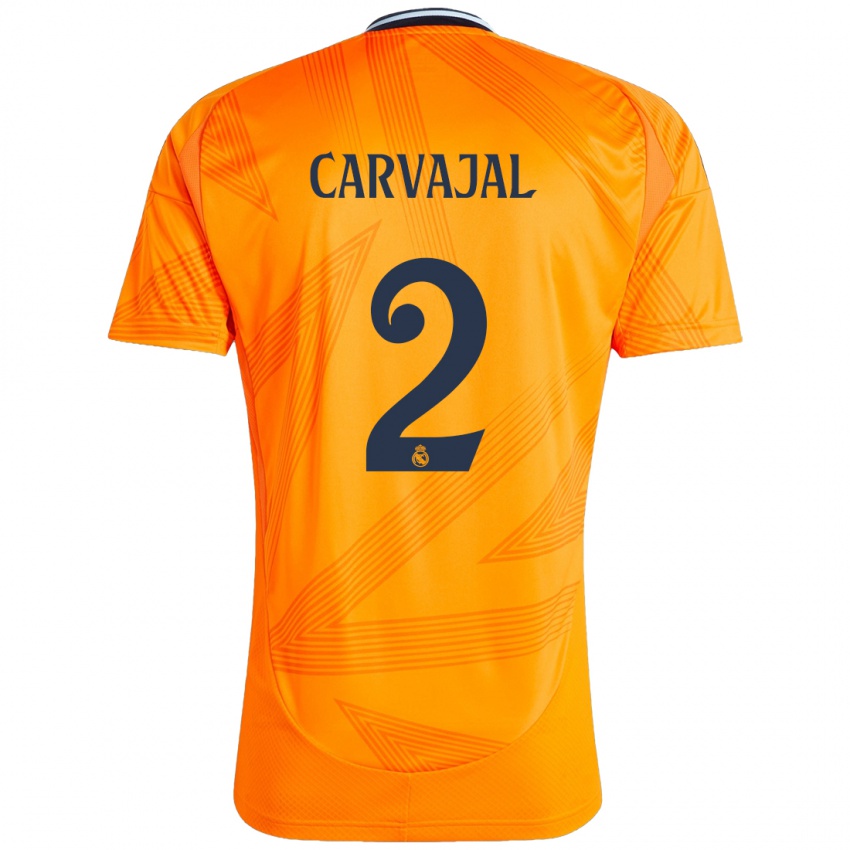 Bambino Maglia Daniel Carvajal #2 Arancione Kit Gara Away 2024/25 Maglietta