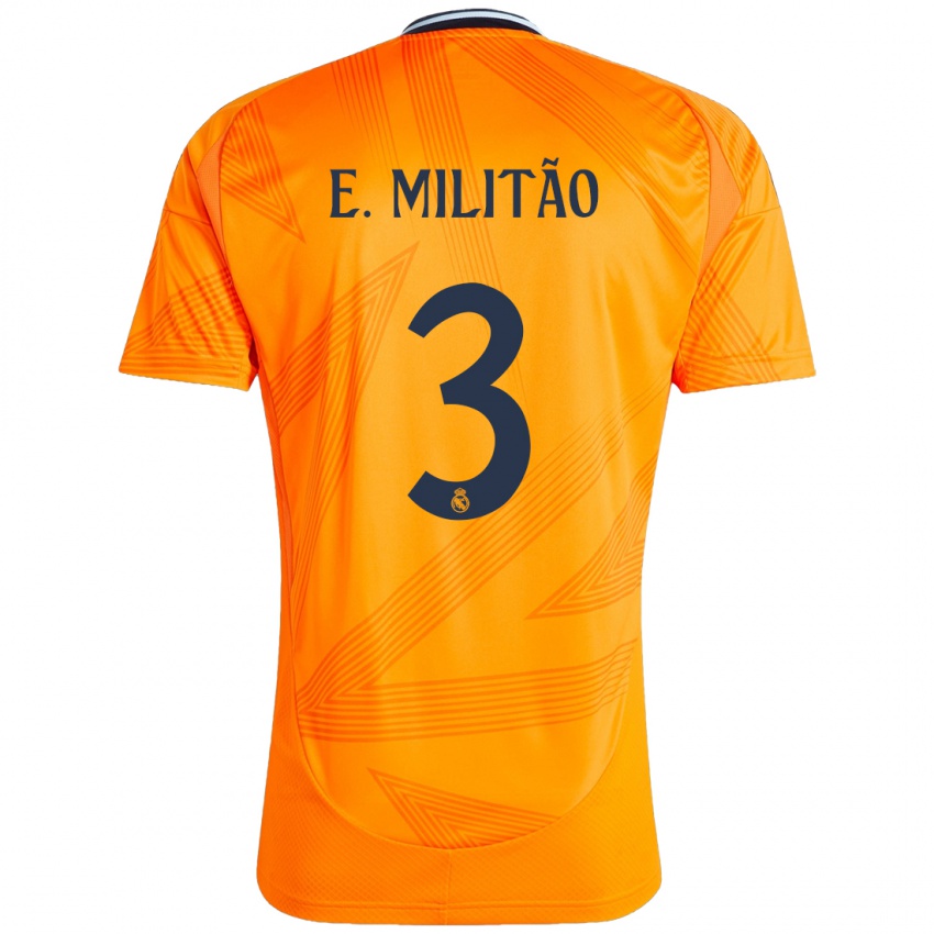 Bambino Maglia Eder Militao #3 Arancione Kit Gara Away 2024/25 Maglietta