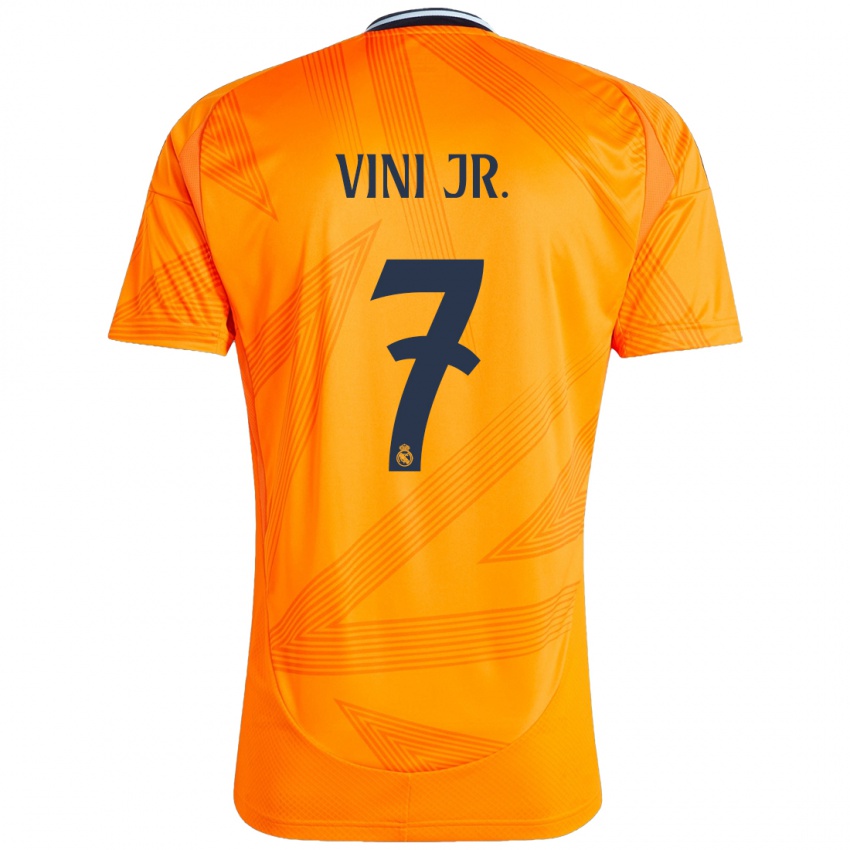 Bambino Maglia Vinicius Junior #7 Arancione Kit Gara Away 2024/25 Maglietta