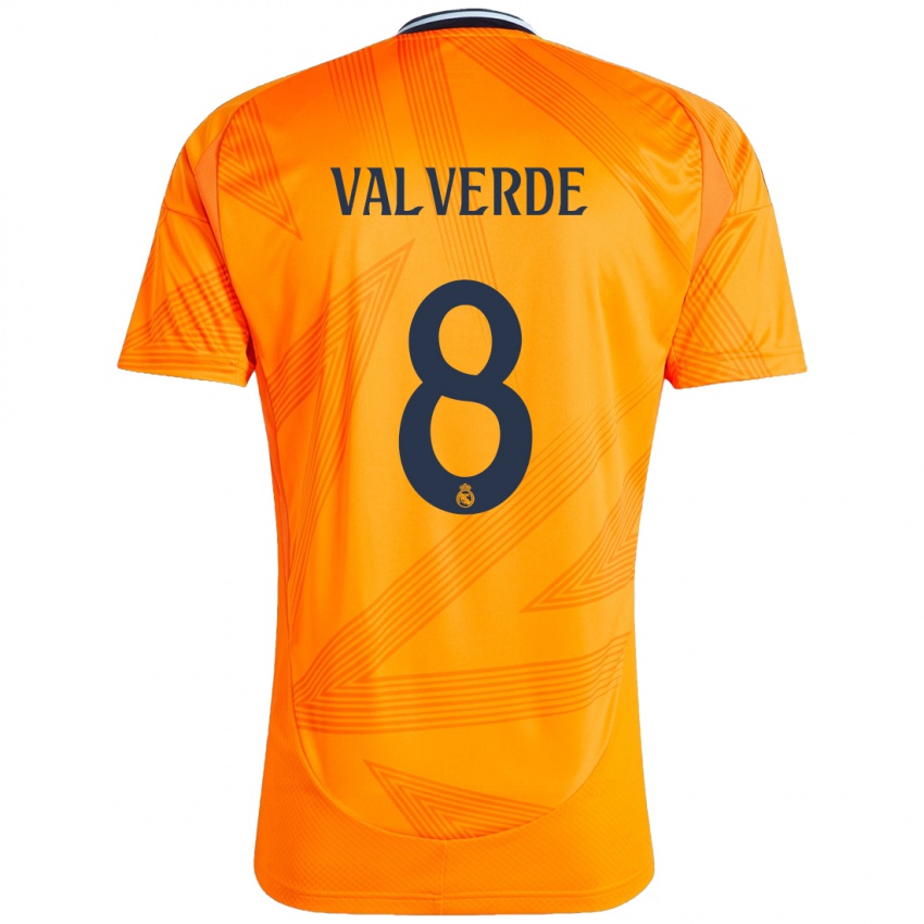 Bambino Maglia Federico Valverde #8 Arancione Kit Gara Away 2024/25 Maglietta