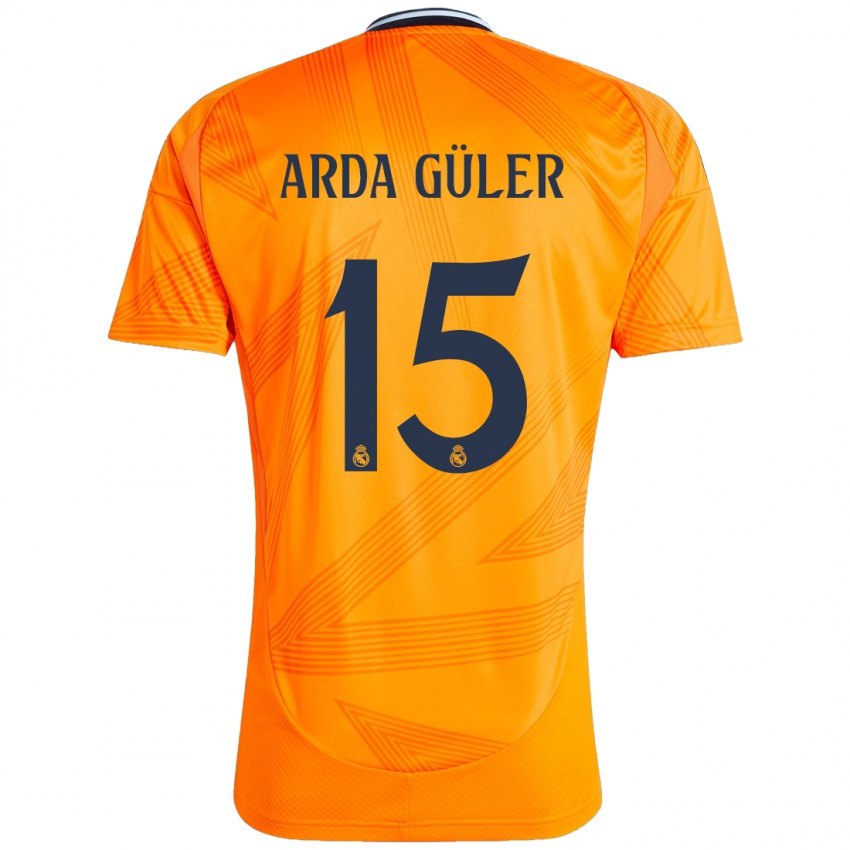 Bambino Maglia Arda Güler #15 Arancione Kit Gara Away 2024/25 Maglietta