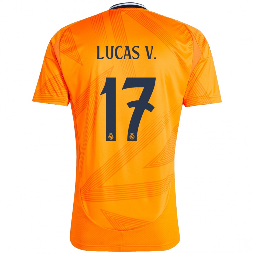 Bambino Maglia Lucas Vazquez #17 Arancione Kit Gara Away 2024/25 Maglietta