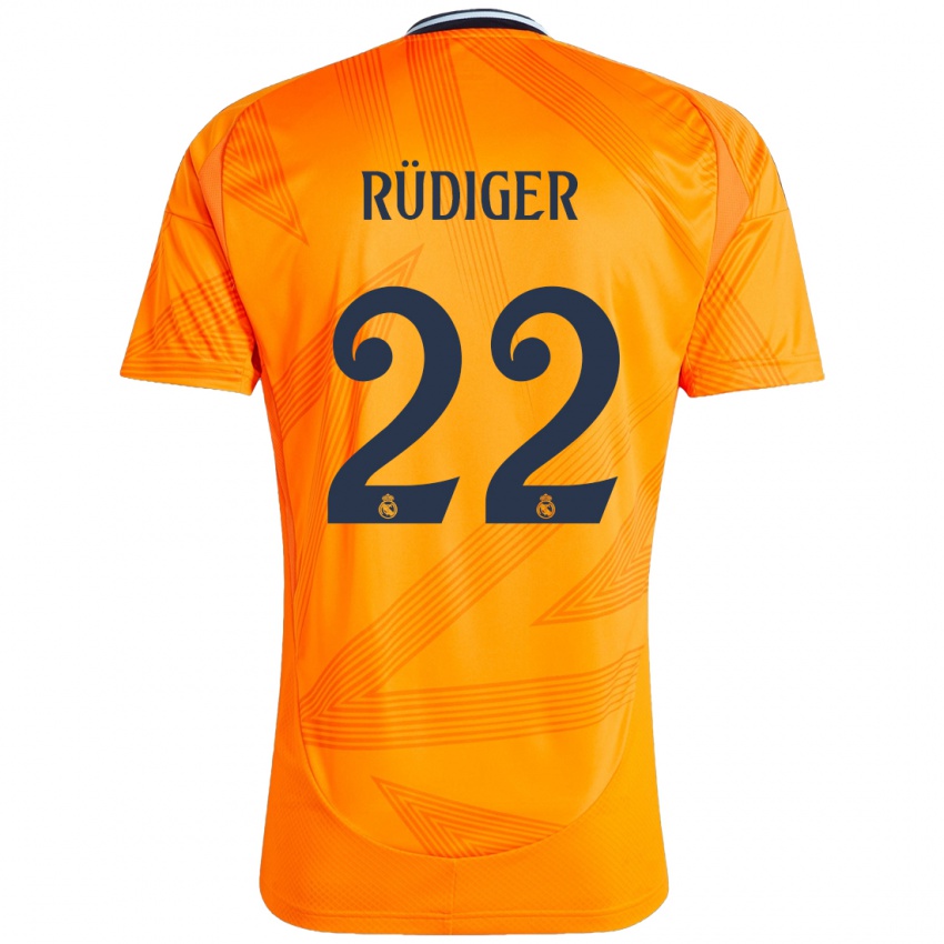 Bambino Maglia Antonio Rudiger #22 Arancione Kit Gara Away 2024/25 Maglietta