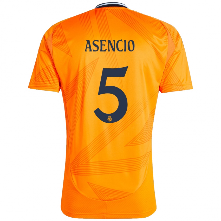 Bambino Maglia Raul Asencio #5 Arancione Kit Gara Away 2024/25 Maglietta